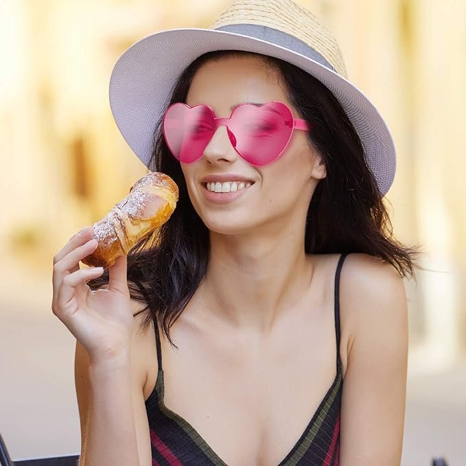 4 Maxdot Rimless Heart Sunglasses - Vibrant Party Eyewear