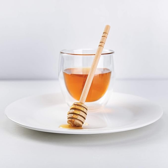 4 Wooden Honey Dipper, Fox Run, 1 x 1 x 6.25 inches, Dark Brown