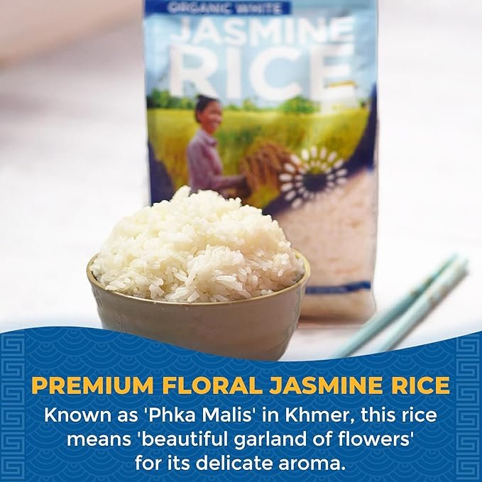 2 Lotus Foods Organic White Jasmine Rice - Jasmine Rice, Gluten Free White Rice, Organic Rice, Long Grain Asian Sticky Rice, USDA Organic, Vegan, Gluten Free - 30 Oz (Pack of 3)