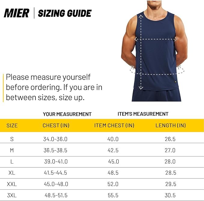 3 MIER Men's Tank Tops Quick Dry Swim Athletic Gym Running Muscle Beach Sleeveless Workout Shirts for Men