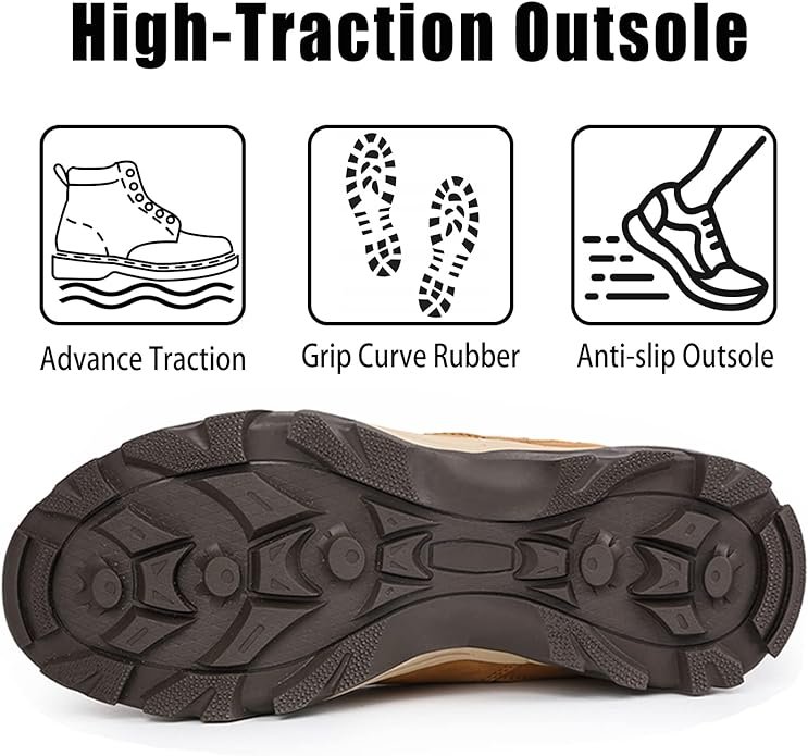 2 CC-Los Men's Waterproof Hiking Shoes - Waterproof Outdoor Footwear Ideal for Work and Hiking - Enhanced Tongue Design for Added Comfort - Available in Sizes 7.5 to 14