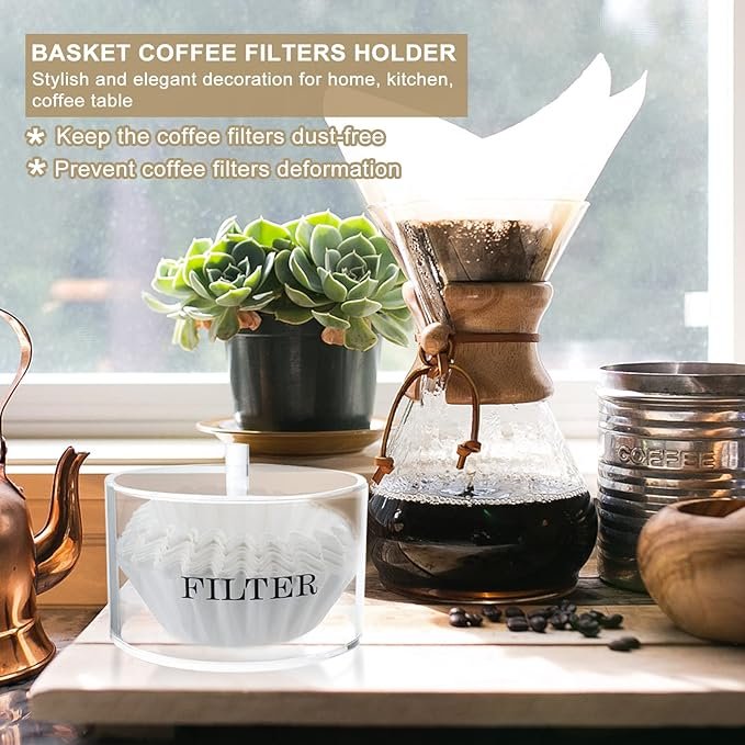 4 FilterPlus - Premium Clear Coffee Filter Storage