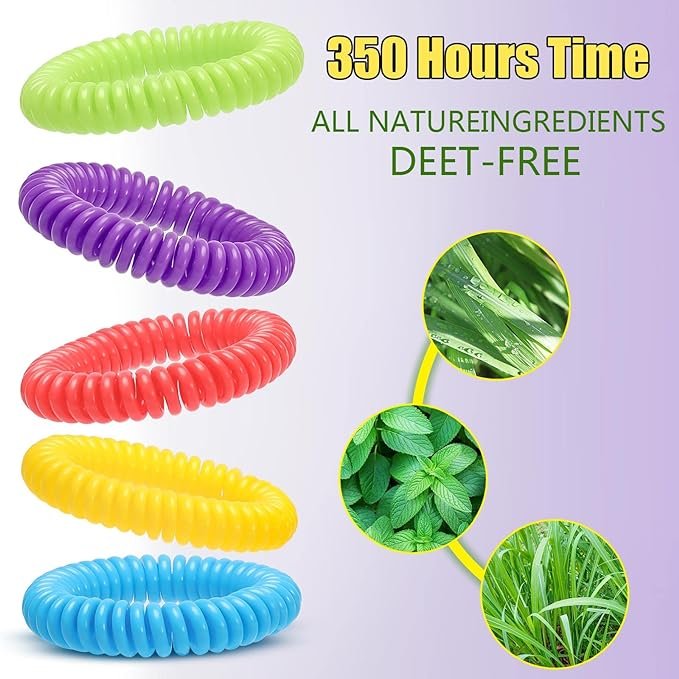 7 Waterproof Mosquito Bracelets and Patches Bundle - 48 Count