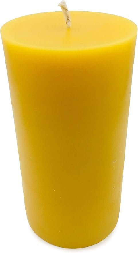 5 100% Pure Beeswax Candle - Large Pillar Candle - 80 Hour Burn Time - 3x6 Inch - Alternative Imagination