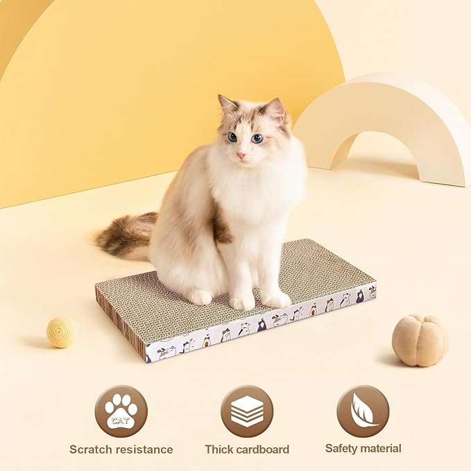5 Cardboard Scratcher Pad, 1 Pc Cat Scratchers for Indoor Cats Grinding Claw and Tooth Board Cat Scratcher Cardboard Cat Scratching Board