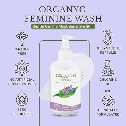 1 Organic Intimate Wash with Lavender Essential Oils & Flower Extracts, Gentle Cleansing Feminine Wash for Women with Sensitive Skin, Soothing pH Balance Feminine Wash, 8.5 fl oz, Pack of 2