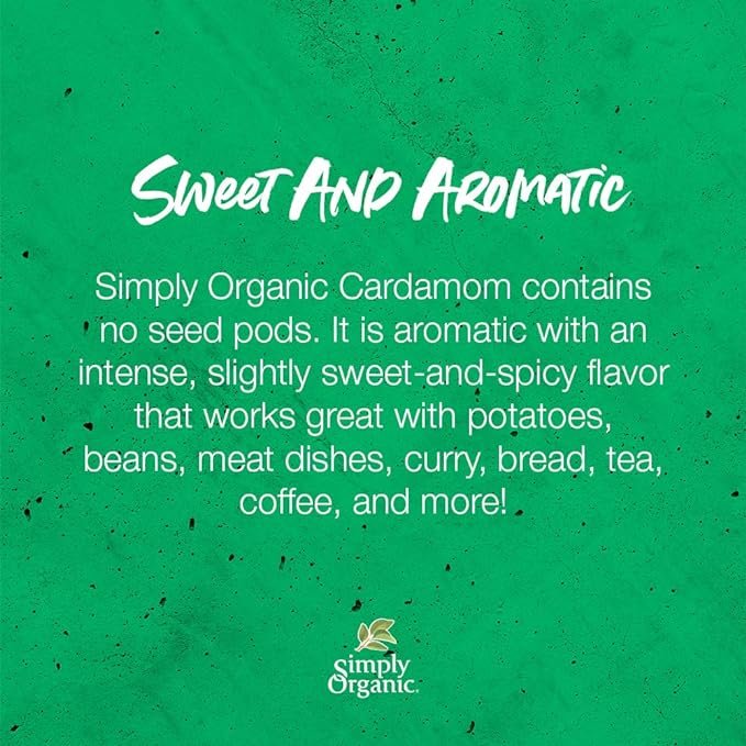 1 Organic Cardamom, Verified Organic, Free from GMOs | 2.82 ounces | Elettaria cardamomum (L.) Maton