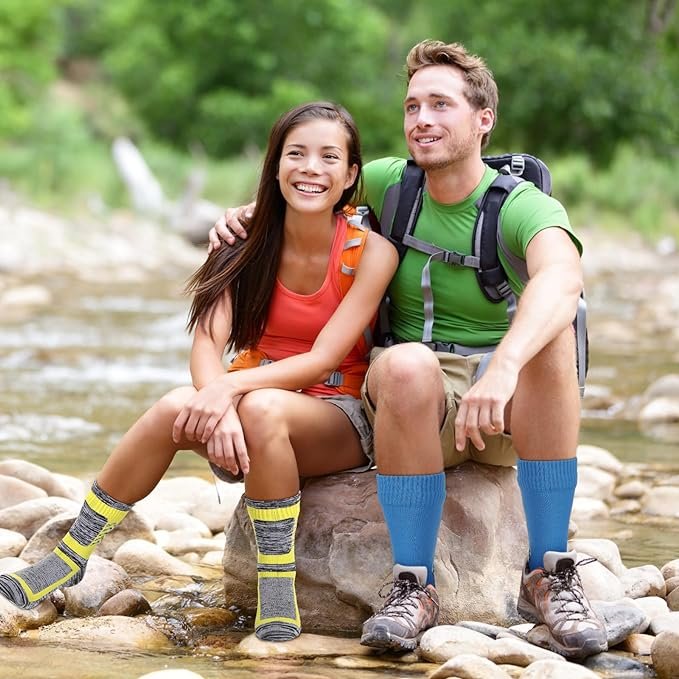 1 2 Pairs Waterproof Socks Unisex Waterproof Breathable Socks Outdoor Skiing Hiking Wading Fishing Socks for Men Women