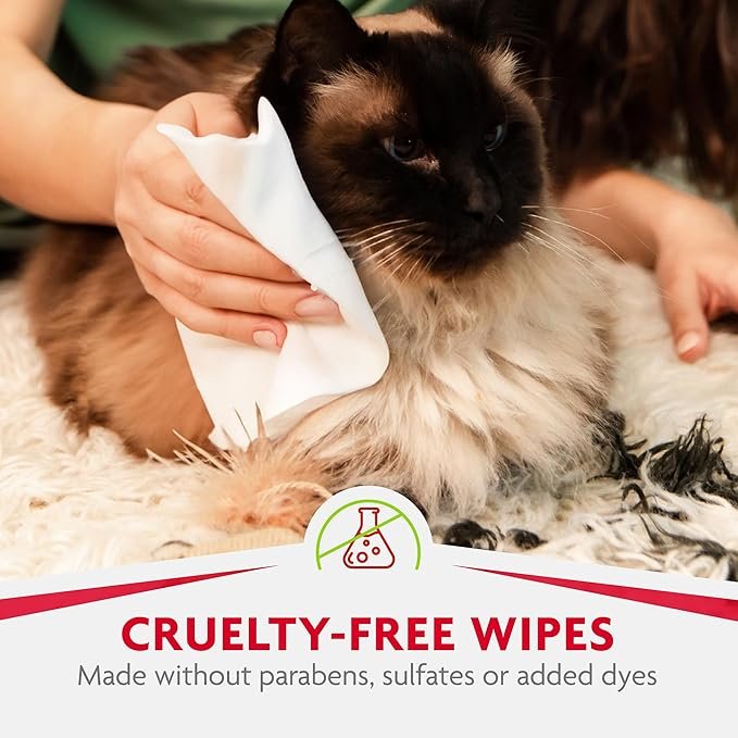 4 Furminator DeShedding Grooming Wipes for Cats Refresh and Deodorize Coat Without Bathing, 50 Count
