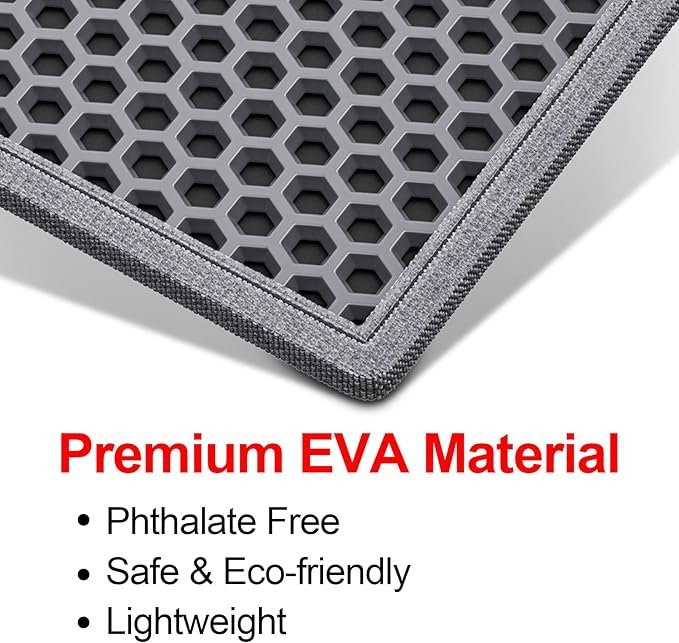 3 Cat Litter Mat 36"x 30", Washable Cat Litter Trapping Mat, Extra Large XL Honeycomb Double Scatter Control Layer Mat, Urine & Waterproof Kitty Litter Mat, Easy Clean, Phthalate Free, Grey