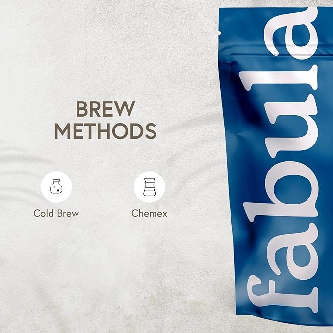 5 Fabula Coffee Cold Brew Freshly Grounded - Organic - Low Acid - Single Origin - Non-GMO - Mold Free - 12 Ounces