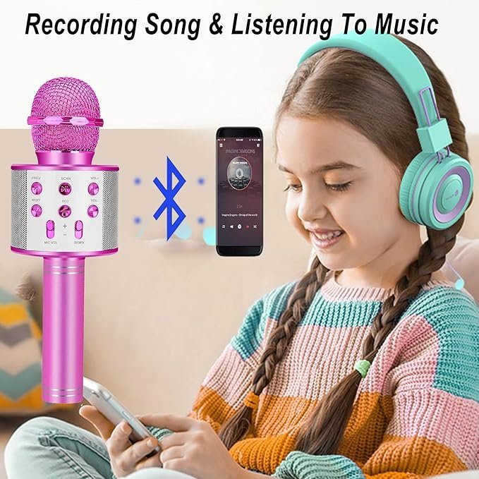 2 Gifts for Girls Ages 3-16, Kids Karaoke Microphone for Ages 4-12, Top Birthday Presents for Kids and Teens Ages 5-11.