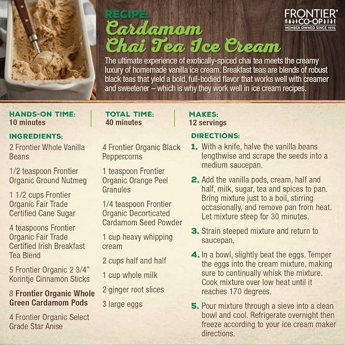 1 Organic Cardamom Pods, 1-Pound, Sweet and Warm Flavor, Unique Floral Scent, Certified Organic & Kosher-Certified
