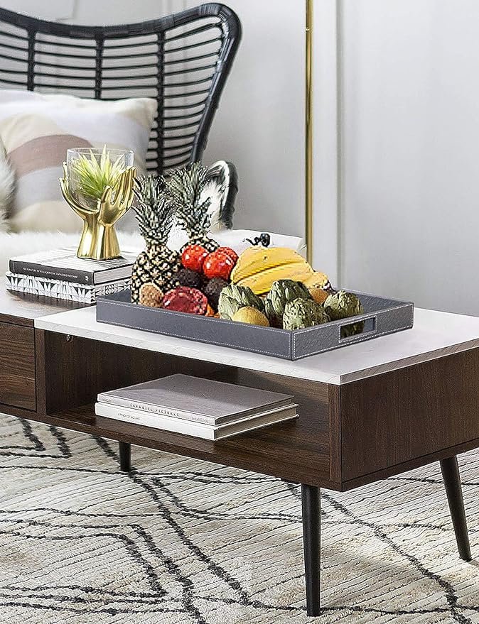 5 Ranslen Rectangular Leather Ottoman Tray