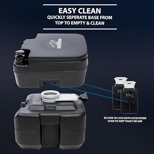4 Portable Outdoor Toilet Kit - 2.5 Gallon Hygienic Camping Bathroom with Privacy Tent for up to 50 Convenient Flushes - Odor-free & Heat-resistant Travel-friendly Restroom - PE Camping Lavatory with 5.3 Gallon Waste Container