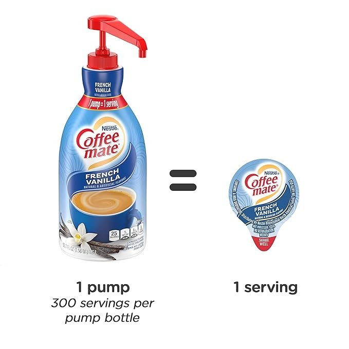 2 Nestle Coffee mate French Vanilla Non-Dairy Liquid Creamer, Concentrated Pump Bottle, 50.7 Fl. Oz (Pack of 2)