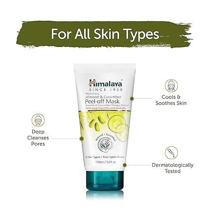 4 Himalaya Almond & Cucumber Peel-Off Mask, Removes Blemishes, Dead Cells and Impurities 5.07oz/150ml