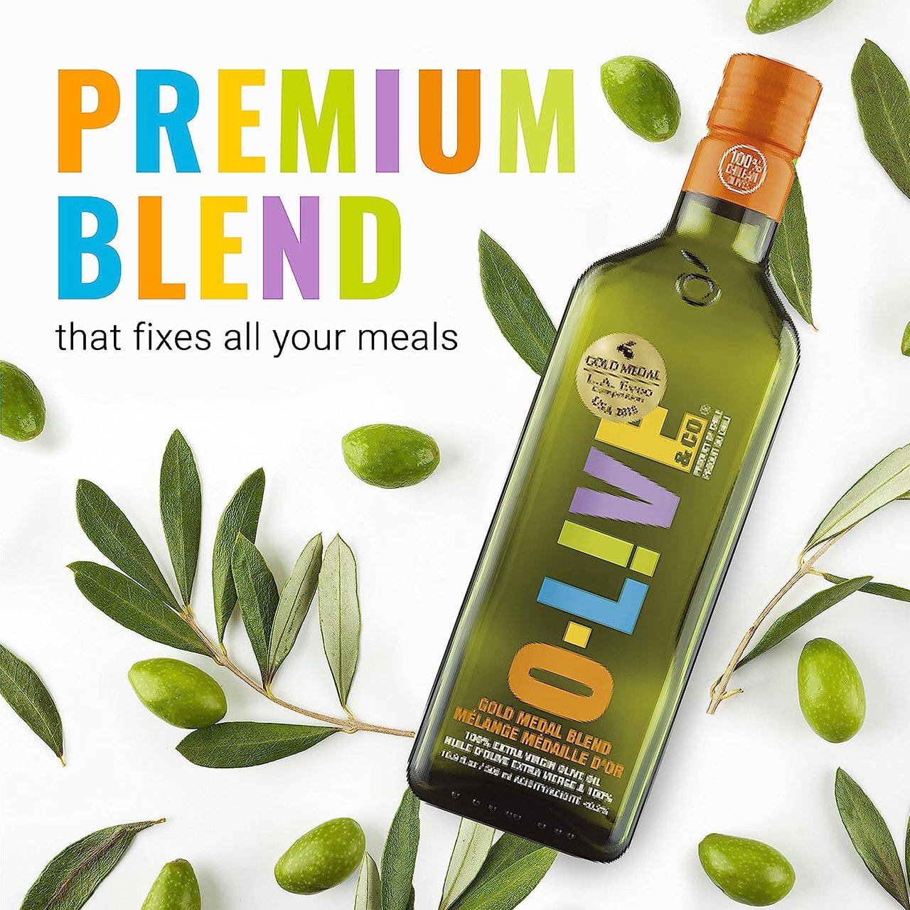 1 O-Live & Co. - Gold Medal Winner Extra Virgin Olive Oil, Cold Pressed, Premium Olive Oil Ideal for Cooking or for Salad Dressing, Versatile Olive Oil Extra Virgin - 17fl oz (500ml)