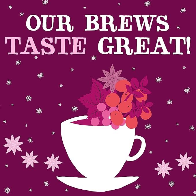3 Clipper Tea, Winter Spiced Berry, Organic Tea with Cinnamon, Licorice Root, and Hibiscus, Plant Based Herbal Tea, Caffeine Free British Tea, 6 Pack, 120 Unbleached Tea Bags