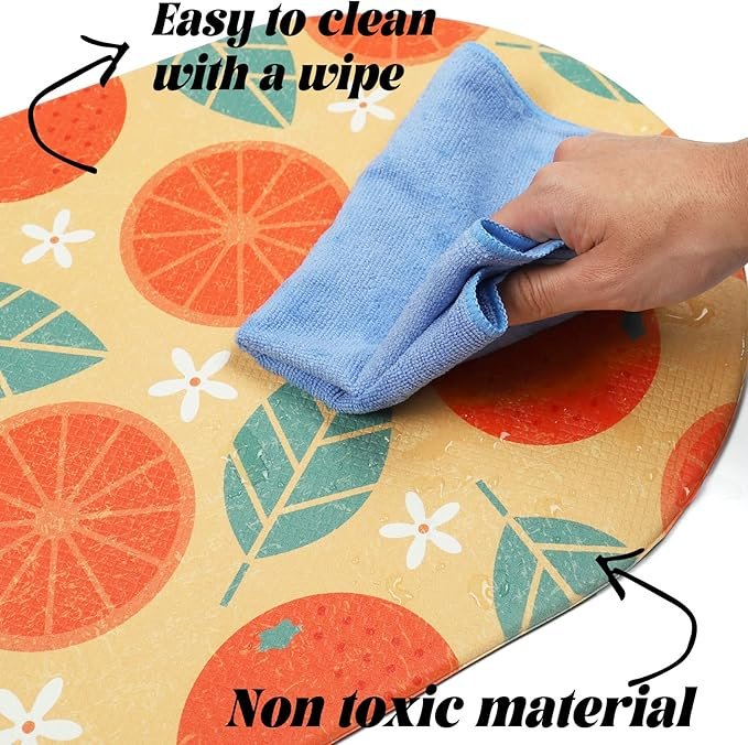 3 HACHIKITTY Cat Food Mat for Pet Bowls Dispenser, 25"x 14" Cute Dog Food Mat for Floor Waterproof, Dog Bowl Mat for Food and Water, Pet Feeding Mat, Orange
