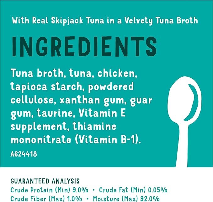 2 Purina Friskies Natural, Grain Free Senior Broth Wet Cat Food Lickable Cat Treats, Lil' Soups Skipjack Tuna - (Pack of 8) 1.2 oz. Tubs