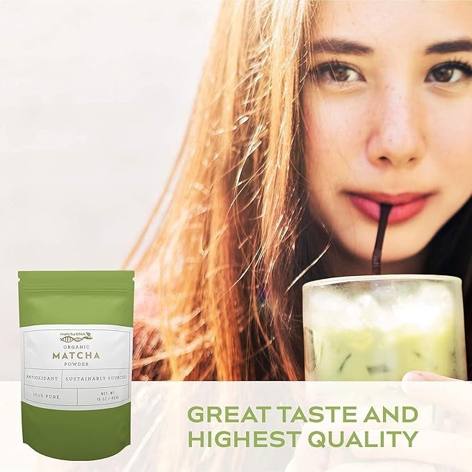 2 MatchaDNA Organic Culinary Matcha Green Tea Powder 16 oz