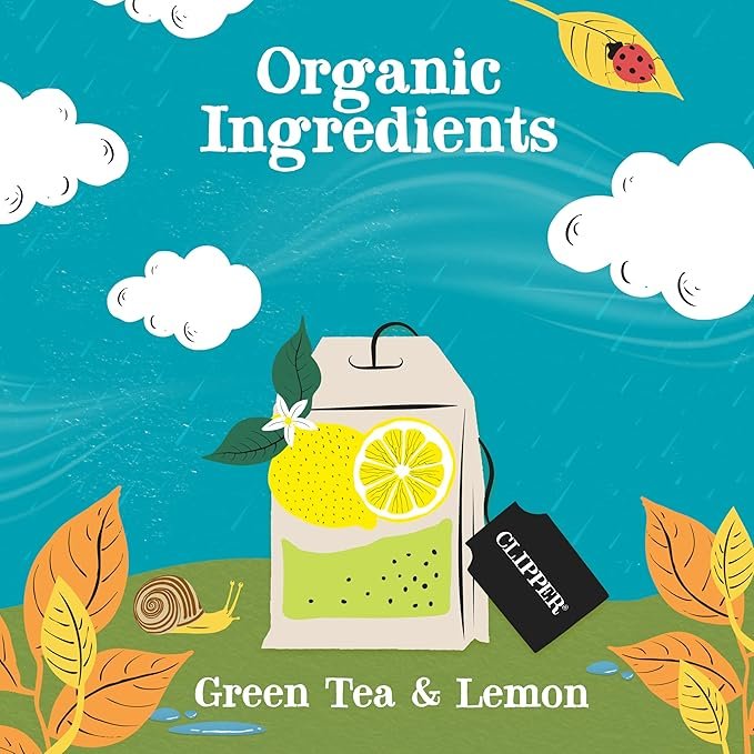 2 Clipper Tea Green Tea & Lemon Teabags – USDA Organic, Great Hot or Iced – Bright, Zippy, Natural, Fair & Delicious – 50 Tea Bags
