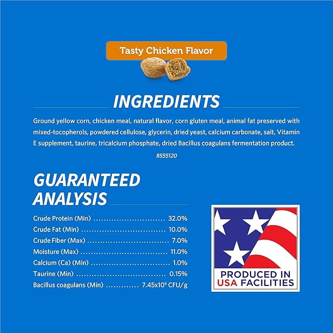 2 Purina DentaLife Made in USA Facilities Cat Dental Treats, Tasty Chicken Flavor - 19 oz. Pouch