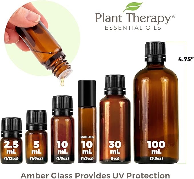 4 Plant Therapy Organic Tension Ease Essential Oil Blend 10 mL (1/3 oz) 100% Pure, Therapeutic Grade, Undiluted