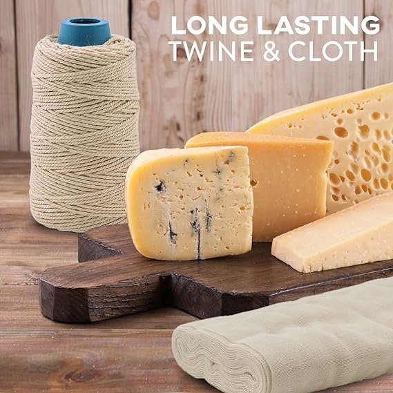 1 Kitchen Tool Cheesecloth and Cooking Twine - Grade 50 100% Natural Cotton Filter | 2 Square Yards Fabric for Filtering, With 220ft. Kitchen String, Food Safe Large Quantity Home Supplies