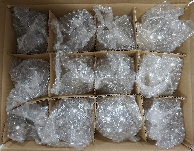 4 4E's Novelty 12 Pack 3.15 Inch Clear Glass Christmas Ornament Balls - Fillable Glass Ornaments for Crafts with Hanging Cord, Large 80mm Clear Ornament Balls for DIY, Glass Ornaments for Xmas Tree