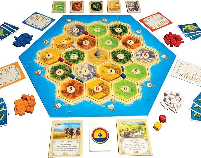 1 Catan (Base Edition) - Engaging Board Game for Players aged 10+ | Suitable for both Adults and Families | Ideal for 3-4 Participants | Average Duration of Play: 60 Minutes | Developed by Catan Studio.