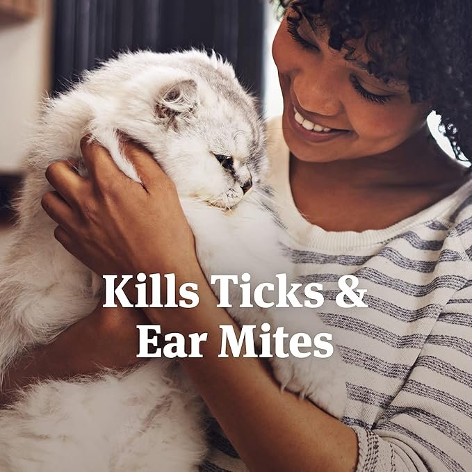 3 PetArmor Ear Mite Treatment for Cats, Ear Mite Medicine Kills Ticks and Ear Mites to Relieve Itchiness, Ear Mite Drops Sooths Ears with Aloe, 3oz