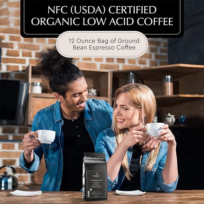 4 Lifeboost Coffee Espresso Ground Coffee - Low Acid Single Origin USDA Organic Coffee - Non-GMO Espresso Coffee Third Party Tested For Mycotoxins & Pesticides (Espresso Ground 12oz)