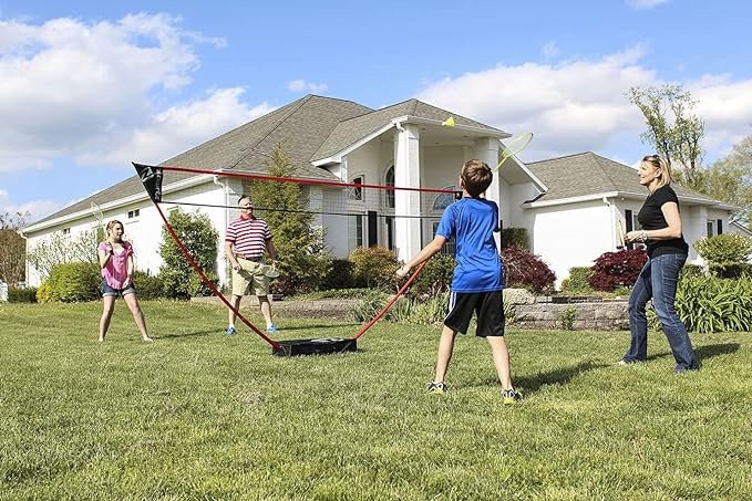 2 Zume Portable Shuttlecock Set with Standalone Base - Effortless Setup on Any Terrain - No Equipment or Anchoring Necessary