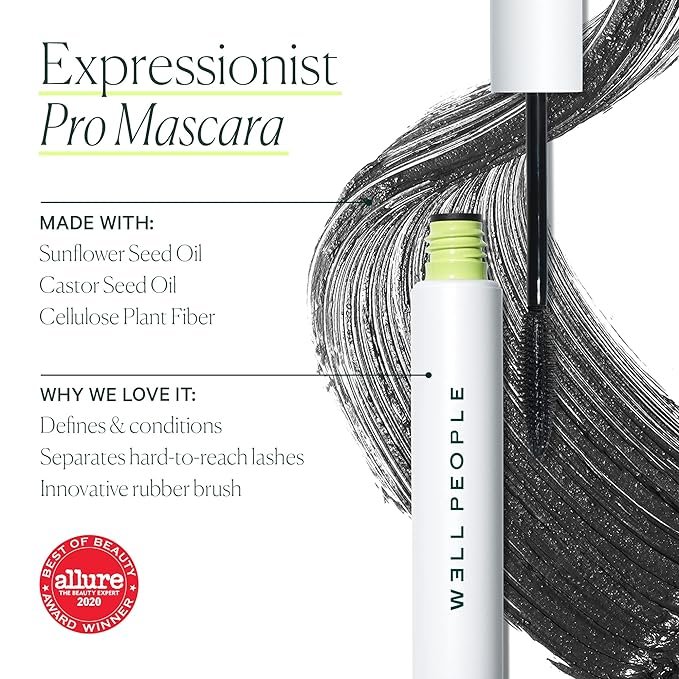2 Well People Expressionist Pro Mascara, Long-wear, Defining & Lengthening Mascara For Fuller-Looking Lashes, Rich Color, Vegan & Cruelty-free,Pro Black