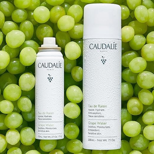 4 Caudalie Grape Water Moisturizing Face Mist - Soothing Organic Facial Spray to Instantly Hydrate and Strengthen the Skin Barrier, Safe for Sensitive Skin