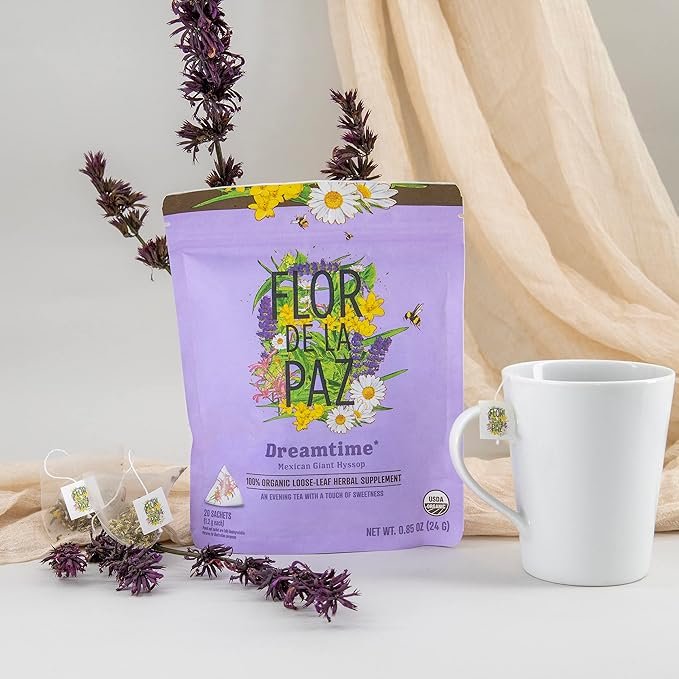 2 FLOR DE LA PAZ- ORGANIC TEA BOX WITH 6 VARIETIES, SELECTION OF 100% ORGANIC INFUSIONS IN SACHETS | 20 UNITS | 144 GRAMS (5.1oz)