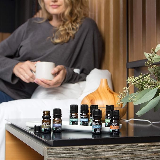 3 Cliganic Organic Castor Oil with Top 6 Essential Oils Set