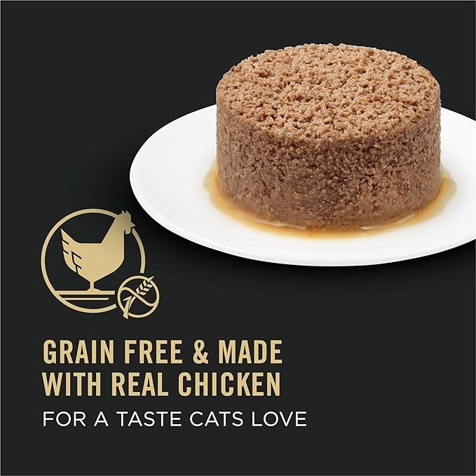 1 Purina Pro Plan Grain Free Senior Wet Cat Food Pate, SENIOR Adult 7+ Prime Plus Chicken Entree - (Pack of 24) 3 oz. Pull-Top Cans