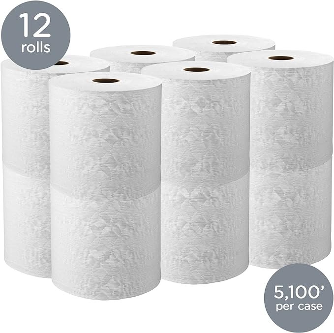 1 Premium Absorbency Pockets Paper Towels, White, 425' per Roll, 12 Rolls per Case, 5,100' per Case, 1.5 Core