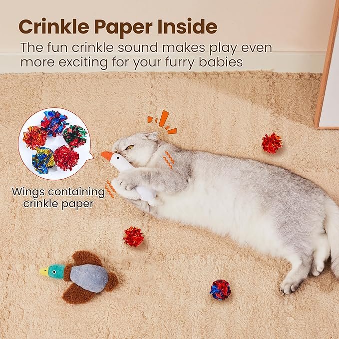2 Potaroma Birds Cat Toys, 2 Pack Catnip Toys Soft Durable, Crinkle Sound Kicker Toys for Interactive Indoor Kitten Exercise 6.5 Inches for All Breeds