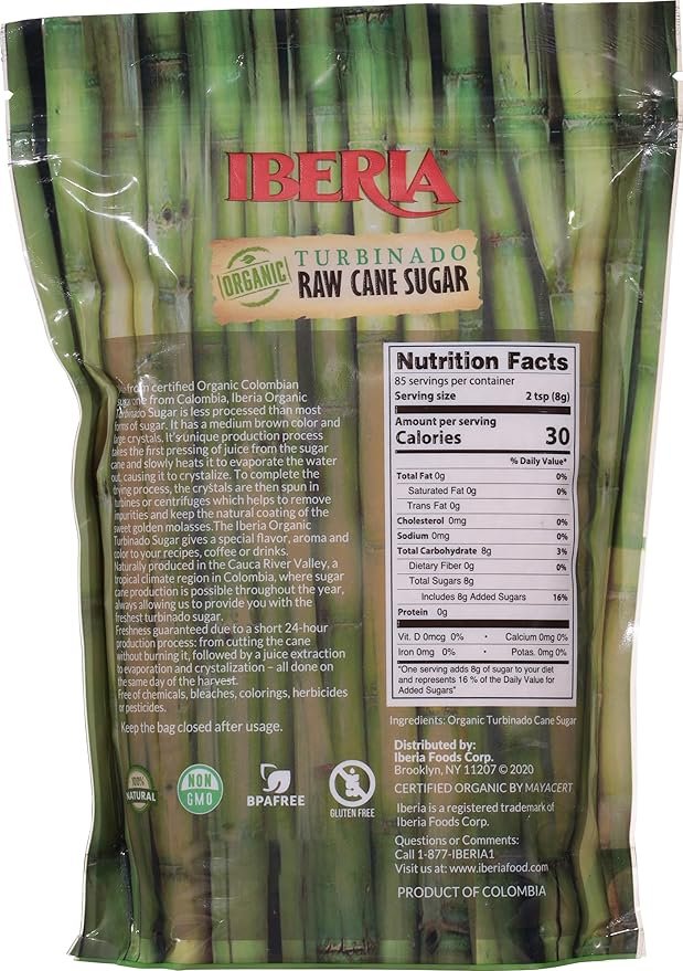3 Iberia Organic Turbinado Sugar, 1.5 lb. (Pack of 3)