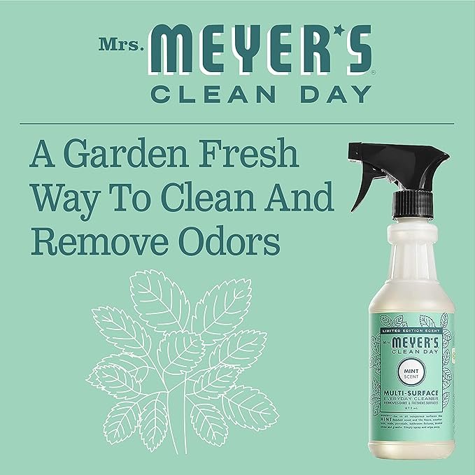 3 MRS. MEYER'S CLEAN DAY All-Purpose Cleaner Spray, Limited Edition Mint, 16 fl. oz - Pack of 3