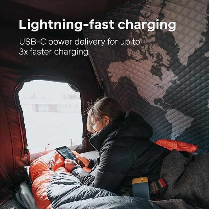 1 BioLite, Charge 40 PD, 10,000 mAh Multiple Device Portable Power Bank, 18 W USB-C in/Out and USB-A Out