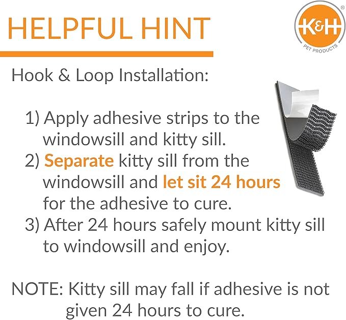 2 K&H Pet Products Kitty Sill Window Sill Cat Perch, Cat Window Perch for Large Cats, Cat Window Seat, Cat Shelf for Window Sill, Window Cat Bed, Cat Perch w/ Washable Cover – Fleece Unheated