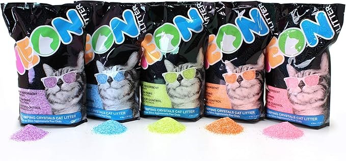 3 NEON Clumping Silica Gel Crystal Cat Litter, Blue