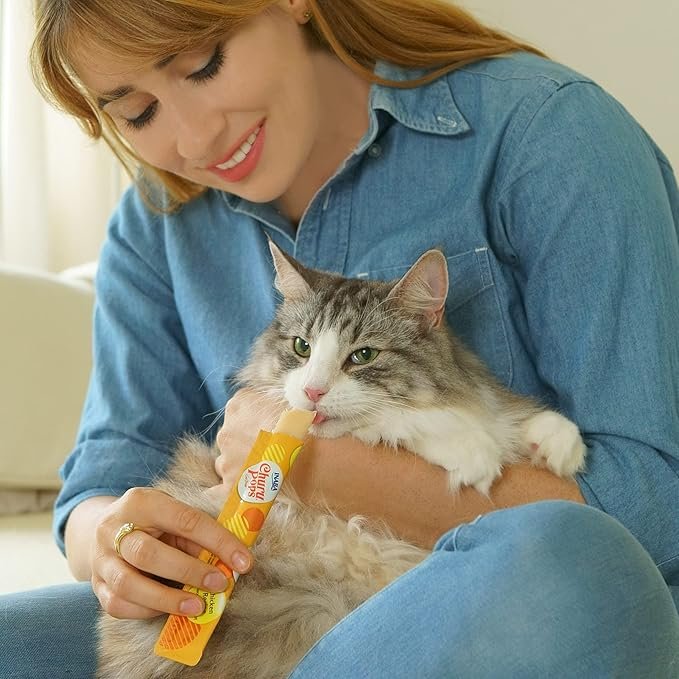 4 INABA Churu Pops, Grain-Free, Soft, Moist and Chewy Jelly Cat Treats with Vitamin E, 0.54 Ounces Each, 24 Tubes (4 per Pack), Tuna Recipe