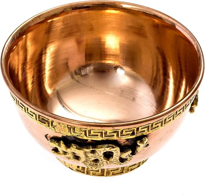 3 Alternative Imagination Dragon Copper Offering Bowl Kit. includes Sand and Palo Santo