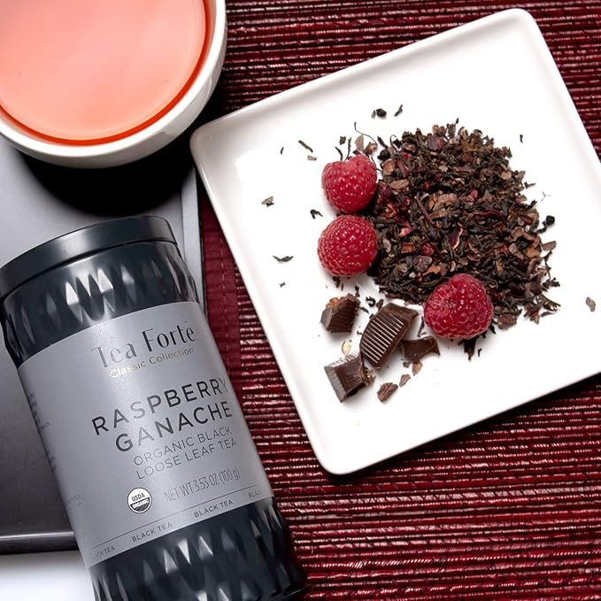 4 Tea Forte Loose Tea Canister Black Tea, Raspberry Ganache
